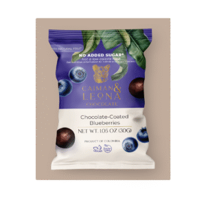 Blueberry dragees covered in chocolate