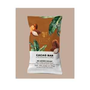 Chocolate bar with almonds and coffee